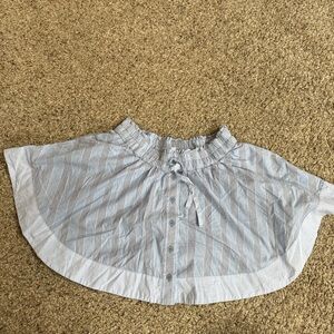 Aerie Blue and White Striped Skater Skirt